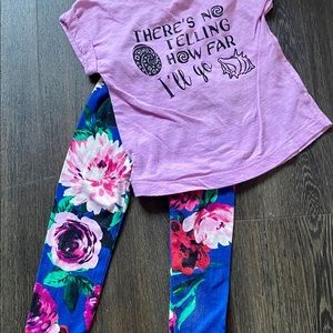 2T set - DDS leggings and Moana lyrics top